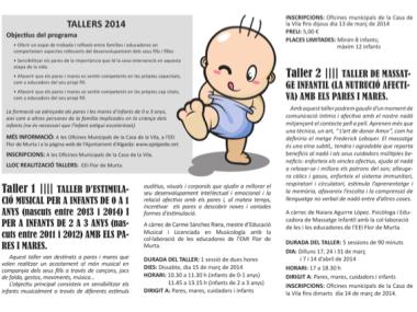 Tallers amb famílies amb infants de 0 a 3 anys