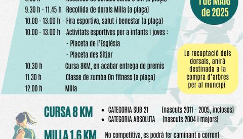 Horari de les activitats de la XIII Milla d'Algaida
