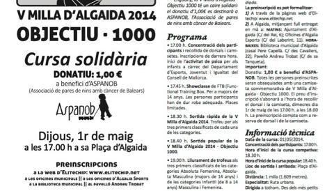 Arriba la V edició de la Milla d'Algaida objectiu 1000